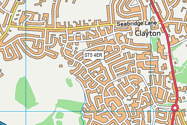 ST5 4ER map - OS VectorMap District (Ordnance Survey)