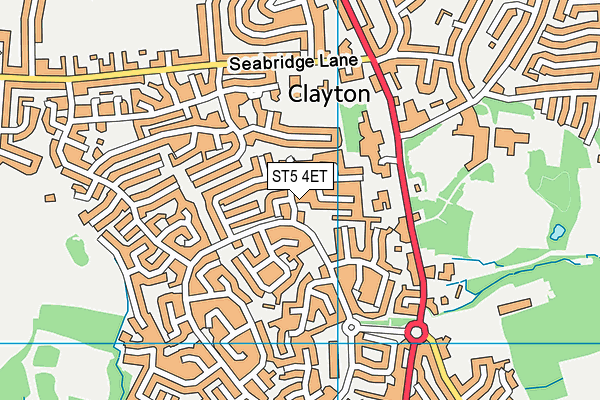 ST5 4ET map - OS VectorMap District (Ordnance Survey)
