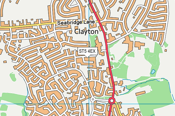 ST5 4EX map - OS VectorMap District (Ordnance Survey)