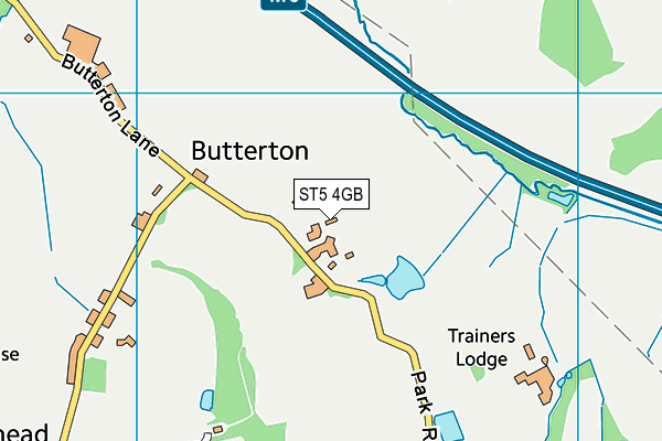 ST5 4GB map - OS VectorMap District (Ordnance Survey)