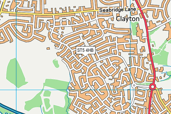 ST5 4HB map - OS VectorMap District (Ordnance Survey)