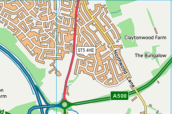 ST5 4HE map - OS VectorMap District (Ordnance Survey)