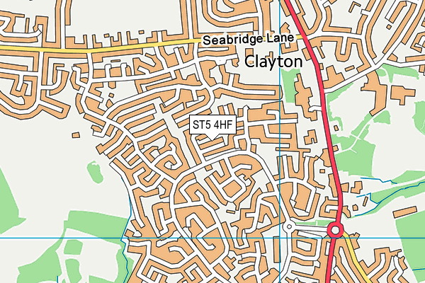 ST5 4HF map - OS VectorMap District (Ordnance Survey)