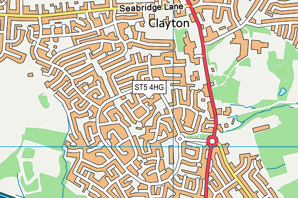ST5 4HG map - OS VectorMap District (Ordnance Survey)