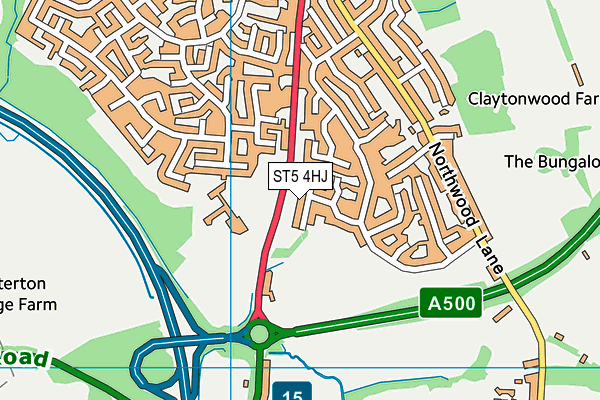 ST5 4HJ map - OS VectorMap District (Ordnance Survey)