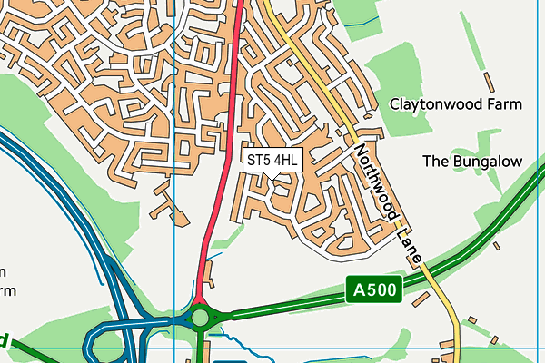 ST5 4HL map - OS VectorMap District (Ordnance Survey)