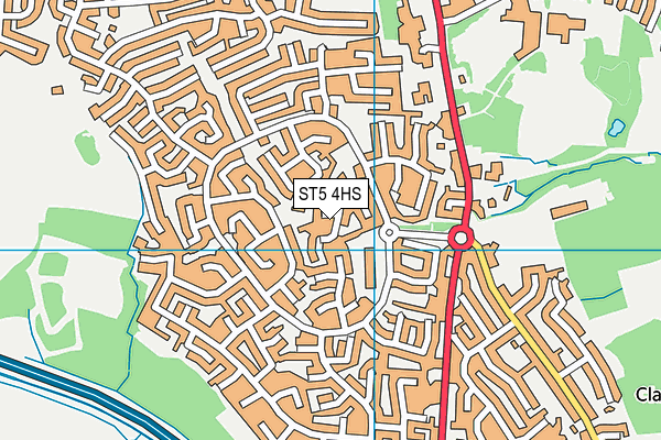 ST5 4HS map - OS VectorMap District (Ordnance Survey)