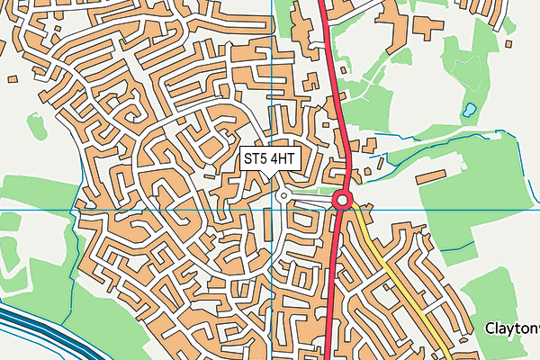 ST5 4HT map - OS VectorMap District (Ordnance Survey)