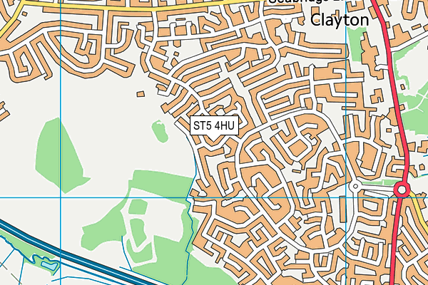 ST5 4HU map - OS VectorMap District (Ordnance Survey)