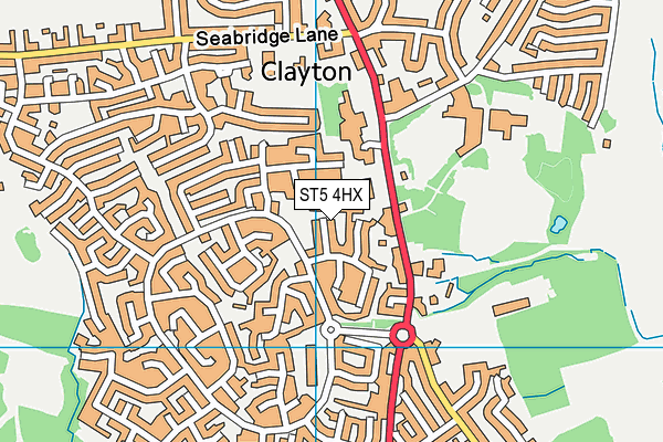 ST5 4HX map - OS VectorMap District (Ordnance Survey)