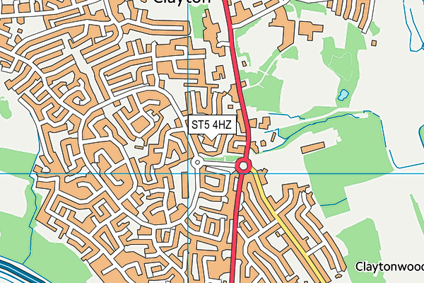 ST5 4HZ map - OS VectorMap District (Ordnance Survey)