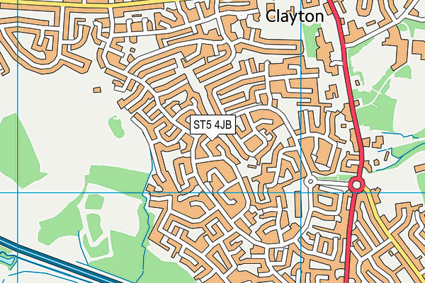 ST5 4JB map - OS VectorMap District (Ordnance Survey)