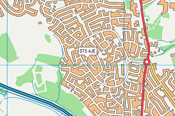 ST5 4JE map - OS VectorMap District (Ordnance Survey)