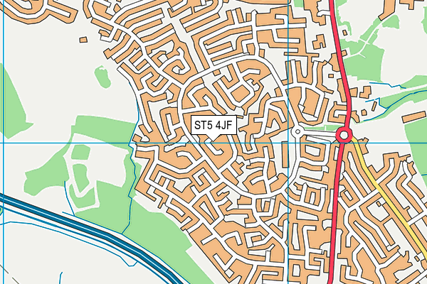 ST5 4JF map - OS VectorMap District (Ordnance Survey)