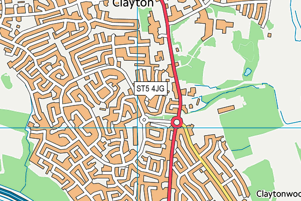 ST5 4JG map - OS VectorMap District (Ordnance Survey)