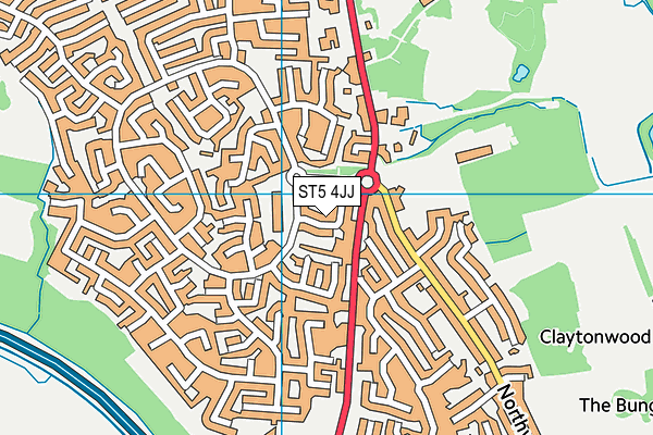 ST5 4JJ map - OS VectorMap District (Ordnance Survey)