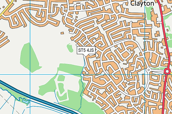 ST5 4JS map - OS VectorMap District (Ordnance Survey)