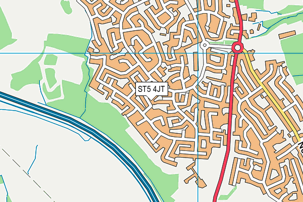 ST5 4JT map - OS VectorMap District (Ordnance Survey)