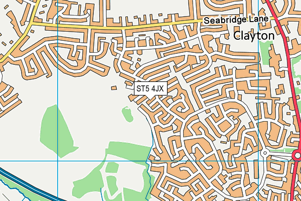ST5 4JX map - OS VectorMap District (Ordnance Survey)