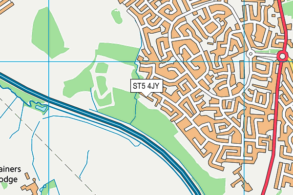 ST5 4JY map - OS VectorMap District (Ordnance Survey)