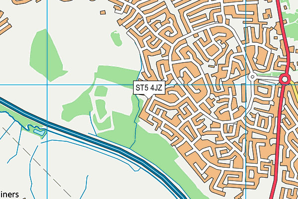 ST5 4JZ map - OS VectorMap District (Ordnance Survey)