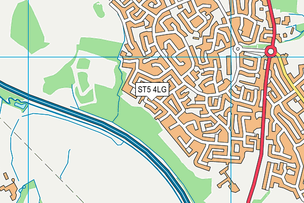 ST5 4LG map - OS VectorMap District (Ordnance Survey)
