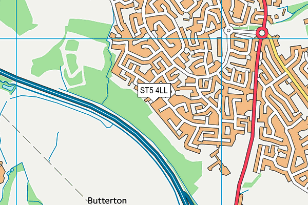 ST5 4LL map - OS VectorMap District (Ordnance Survey)