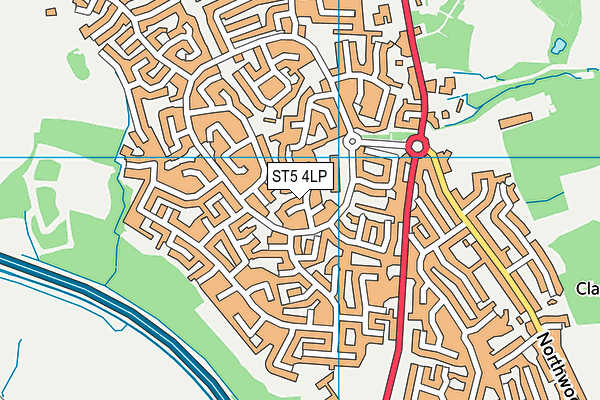 ST5 4LP map - OS VectorMap District (Ordnance Survey)