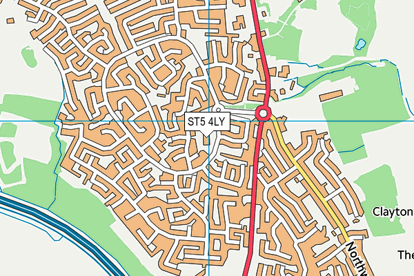 ST5 4LY map - OS VectorMap District (Ordnance Survey)