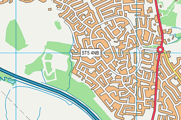 ST5 4NB map - OS VectorMap District (Ordnance Survey)