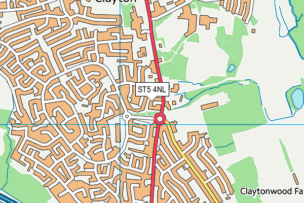 ST5 4NL map - OS VectorMap District (Ordnance Survey)