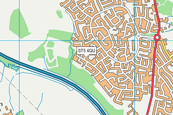 ST5 4QU map - OS VectorMap District (Ordnance Survey)