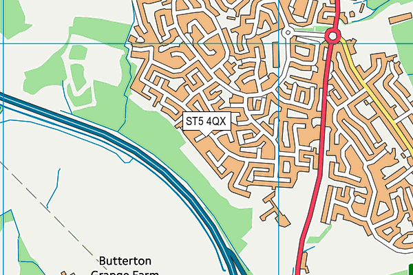 ST5 4QX map - OS VectorMap District (Ordnance Survey)