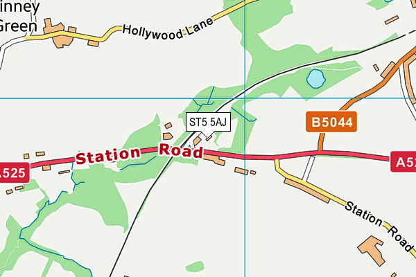 ST5 5AJ map - OS VectorMap District (Ordnance Survey)
