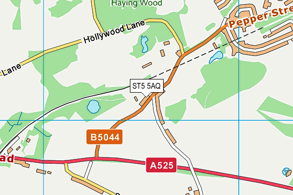 ST5 5AQ map - OS VectorMap District (Ordnance Survey)