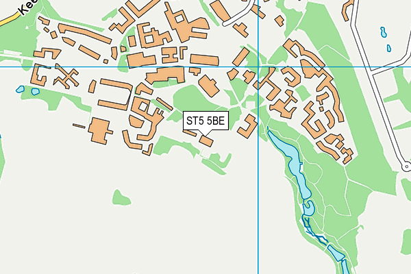 ST5 5BE map - OS VectorMap District (Ordnance Survey)