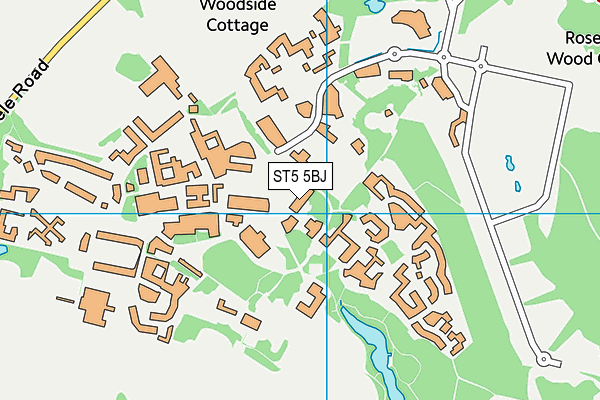 ST5 5BJ map - OS VectorMap District (Ordnance Survey)