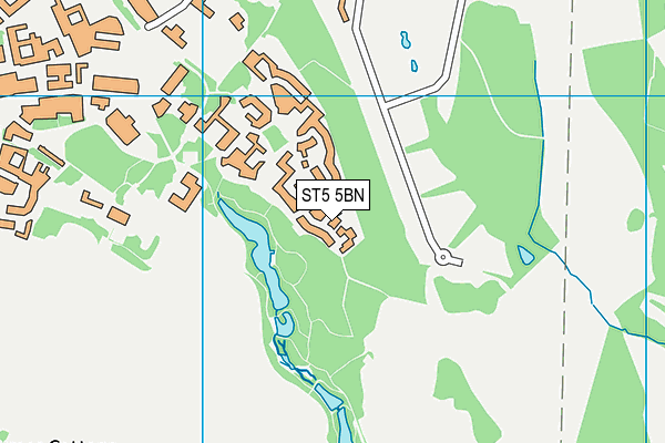ST5 5BN map - OS VectorMap District (Ordnance Survey)