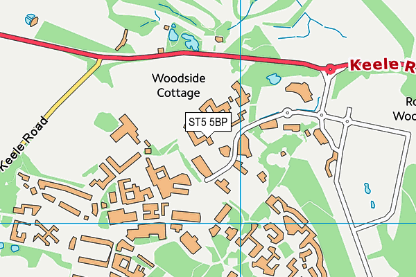 ST5 5BP map - OS VectorMap District (Ordnance Survey)