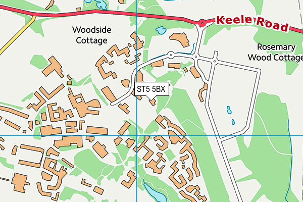 ST5 5BX map - OS VectorMap District (Ordnance Survey)