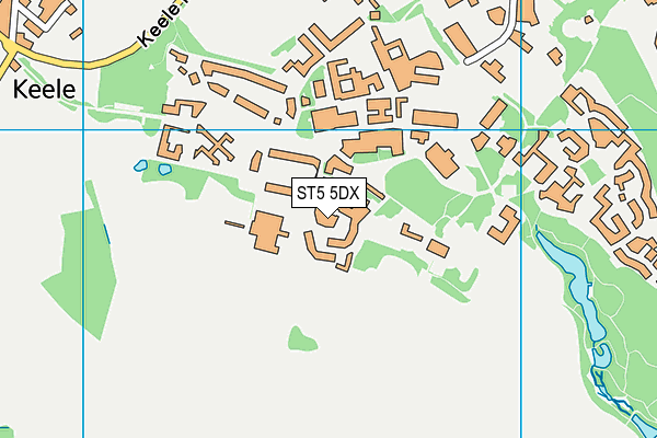 ST5 5DX map - OS VectorMap District (Ordnance Survey)