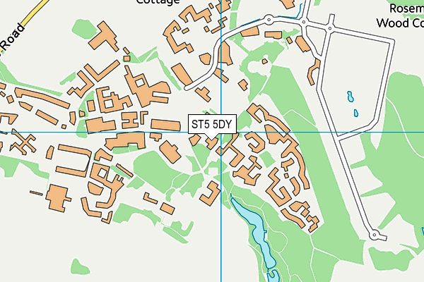 ST5 5DY map - OS VectorMap District (Ordnance Survey)