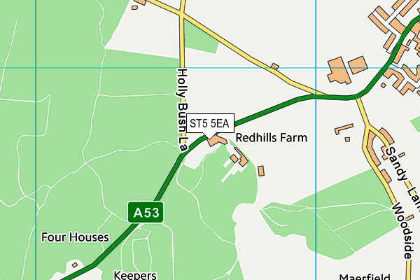 ST5 5EA map - OS VectorMap District (Ordnance Survey)