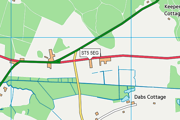 ST5 5EG map - OS VectorMap District (Ordnance Survey)