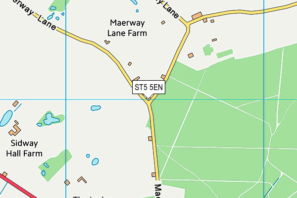 ST5 5EN map - OS VectorMap District (Ordnance Survey)