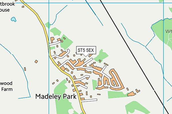 ST5 5EX map - OS VectorMap District (Ordnance Survey)