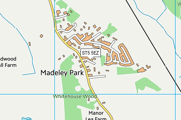 ST5 5EZ map - OS VectorMap District (Ordnance Survey)