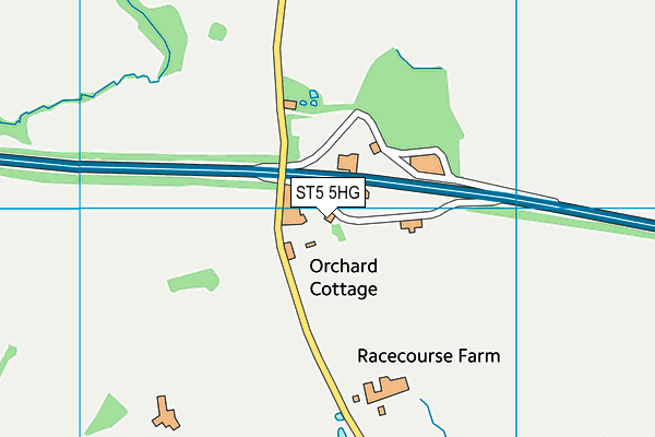 ST5 5HG map - OS VectorMap District (Ordnance Survey)