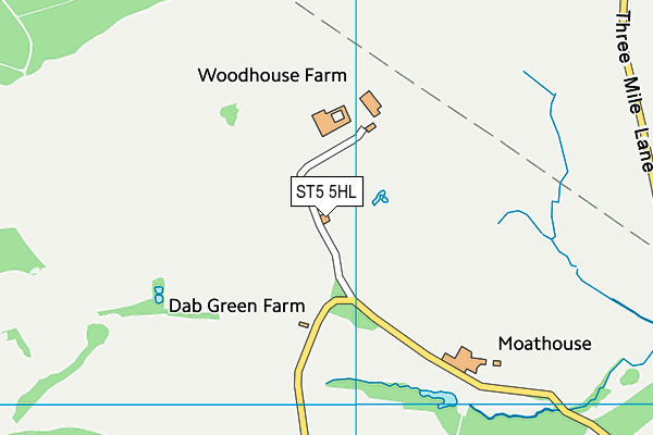 ST5 5HL map - OS VectorMap District (Ordnance Survey)