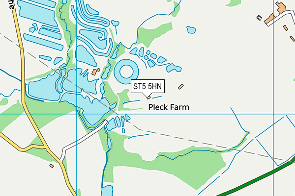 ST5 5HN map - OS VectorMap District (Ordnance Survey)